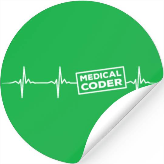 Medical Coder Heartbeat Stickers