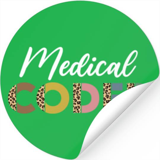 Medical Coder Leopard Pattern Stickers
