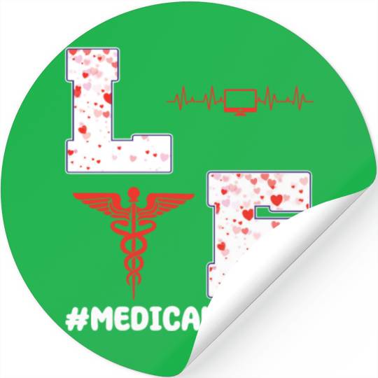 Medical Coder Valentine's Day Design Stickers