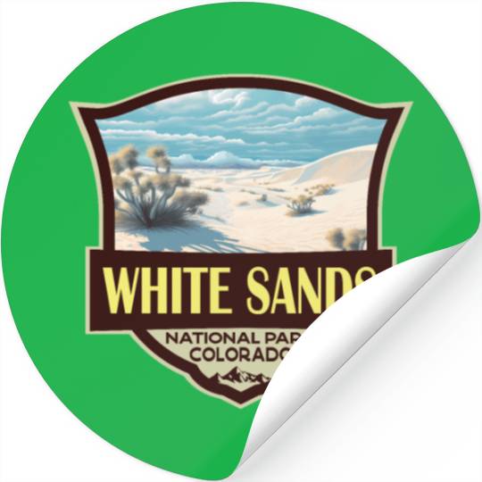 White Sands National Park Illustration Travel Art Stickers