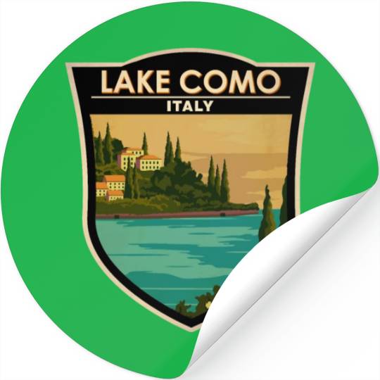 Lake Como Italy Travel Badge Stickers