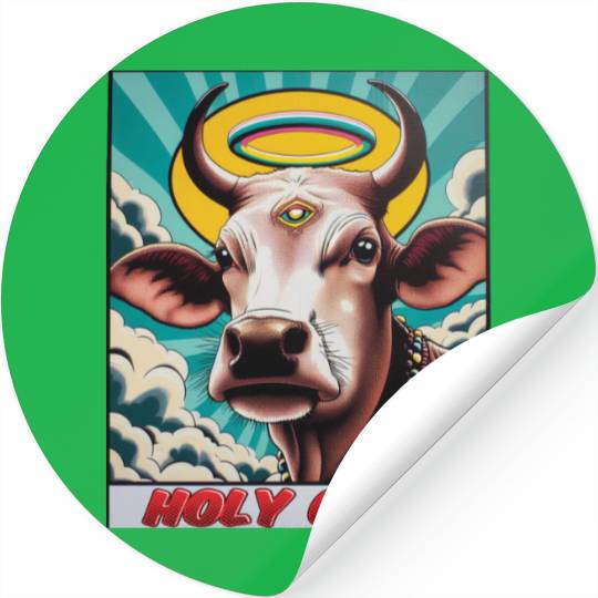 Holy Cow Humor Funny Comics Stickers