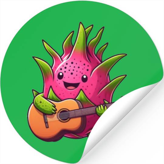 Dragon Fruit Jam: Playing the Guitar Stickers