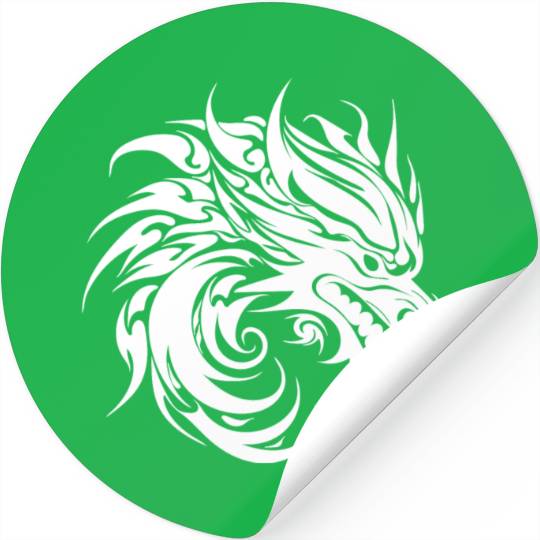 Roaring Chinese Dragon In Tattoo Style Stickers