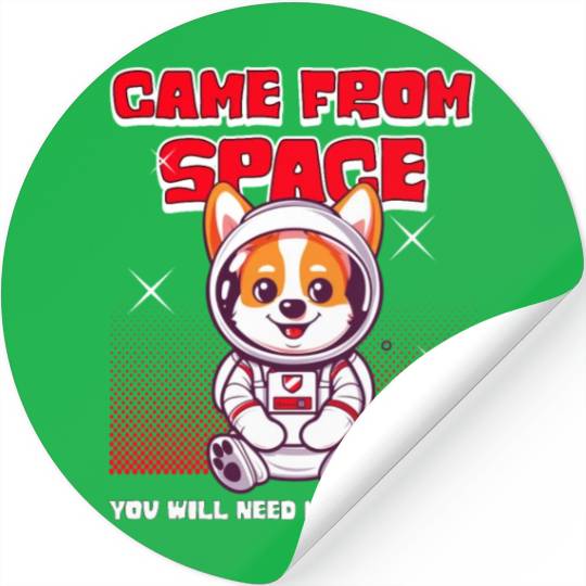 Cosmic Corgi: Interstellar Woof from Beyond Stickers