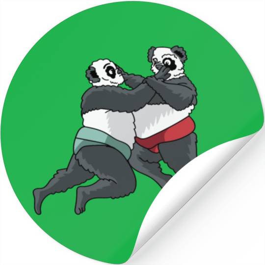 Panda Wrestler Pun Maker Gift Stickers