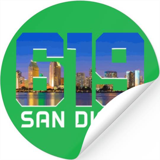San Diego 619 Area Code California Stickers