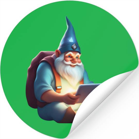 a Father's Day Gnome as a tech-savvy dad Stickers