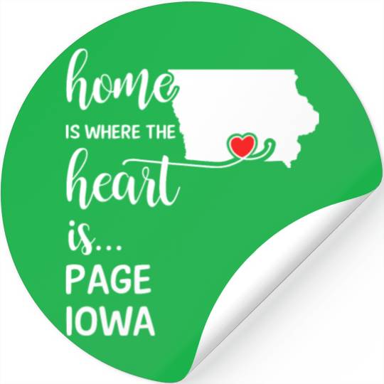 Page County Iowa Is Where My Heart Is Gift Stickers