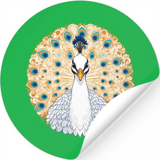 White Peafowl Stickers