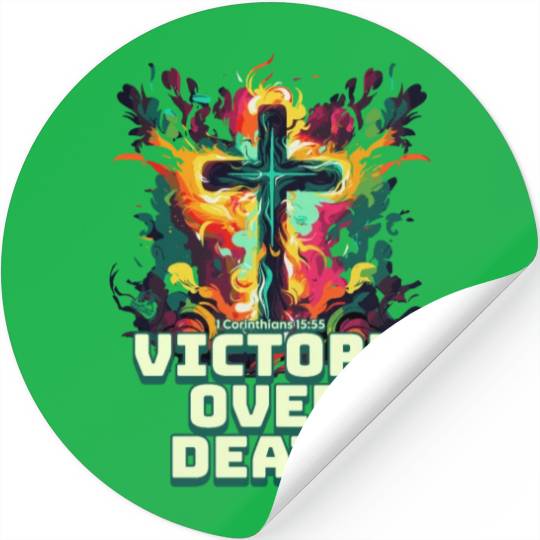 VICTORY OVER DEATH Easter Design Stickers