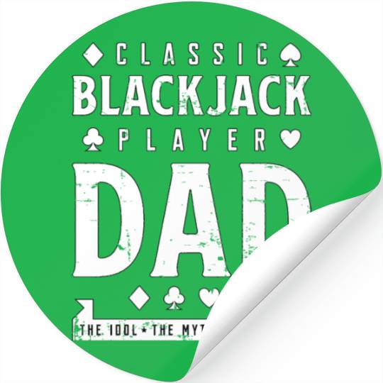 Classic Blackjack Player Dad The Idol Playing Card Stickers
