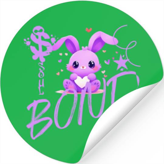 Cartoon Soulful Bond Bunny Stickers