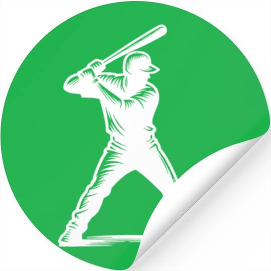 Baseball Player With Baseball Bat Stickers