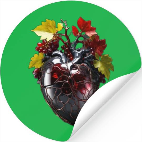 Default Human heart made with wine and red Stickers