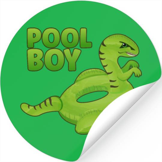 Pool Boy Dinosaur Floatie Swimming Pool Stickers