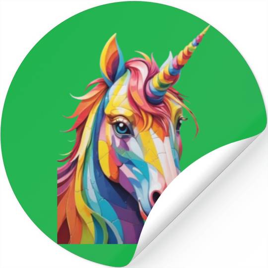 Colorful Rainbow Unicorn Stickers