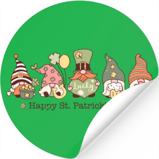 Happy St. Patrick's Day Gnomes Stickers