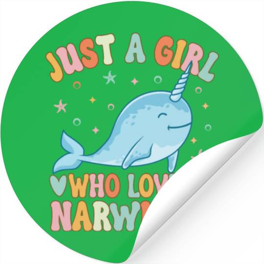 Narwhal Girl Narwhal Lover Stickers