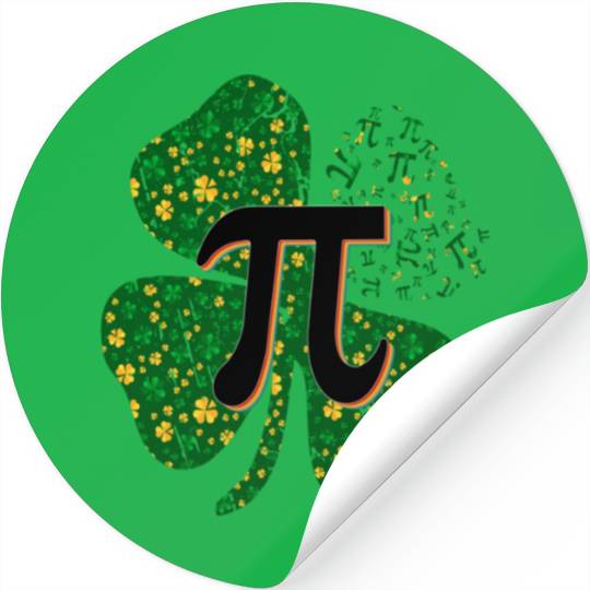 Irish Math 3.14 Pi Day Shamrock St Patrick's Day Stickers