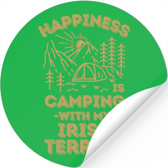 Camping with irish-terrier Stickers
