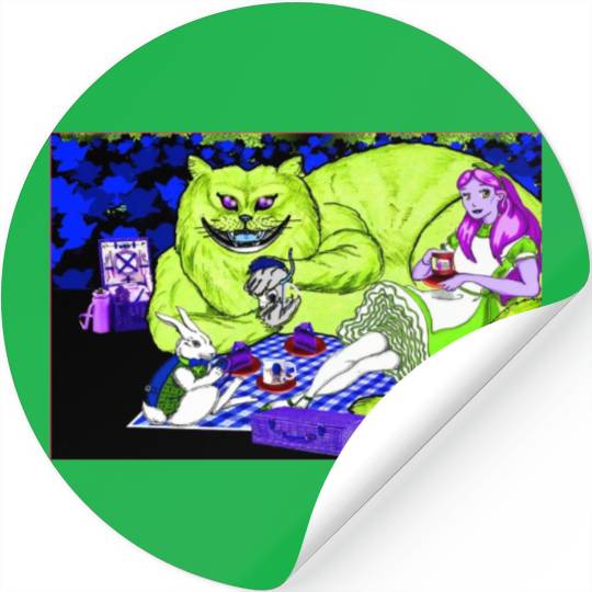 Alice in Picnic land Black (Light Version) Stickers