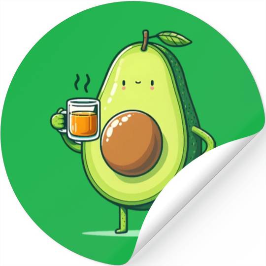 Tea Time Avocado Stickers