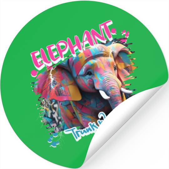 Graffiti-inspired portraiture Elephant Stickers