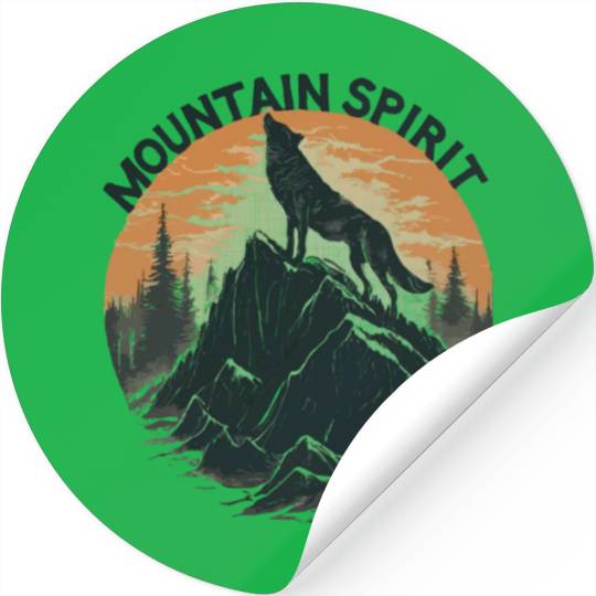 Mountain Majesty Wolf Howling on the Peak Stickers