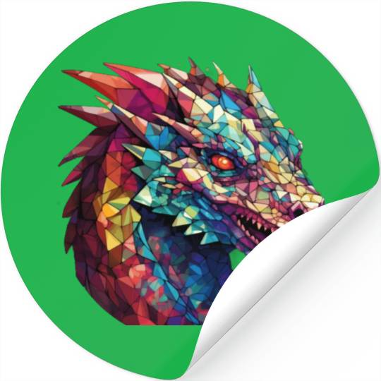 Cerulean Coil: The Stained Glass Dragon Stickers