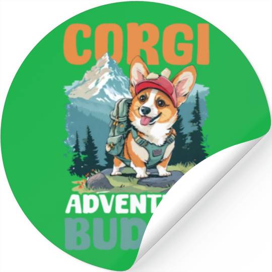 Corgi Mom Dad Corgi Adventure Buddy Stickers