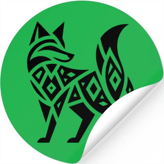 Elegant Fox In T Tattoo Style Stickers