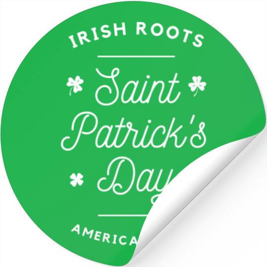 Cool St Patrick's Day Typography With Clover Stickers