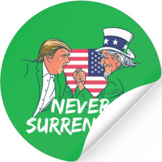 Trump Never Surrender Mug Shot Stickers