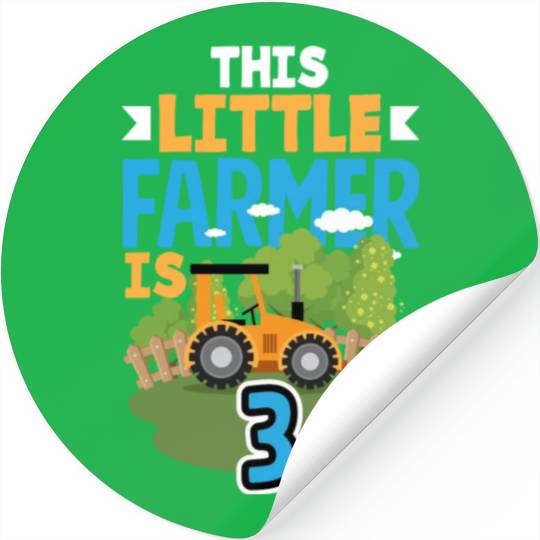 3rd Birthday Tractor 3 Years Birthday Boy Stickers