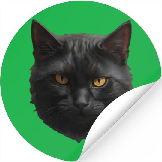 black cat face Stickers