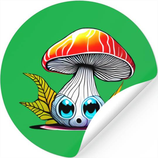 Mushroom With Eyes Stickers