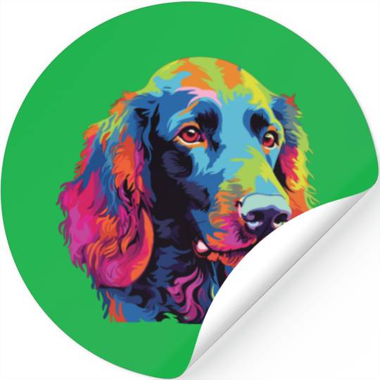 Watercolor Colorful Irish Water Water Spaniel Stickers