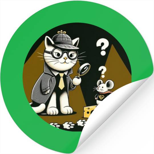 Detective Cat and Superhero Mouse Adventure Stickers