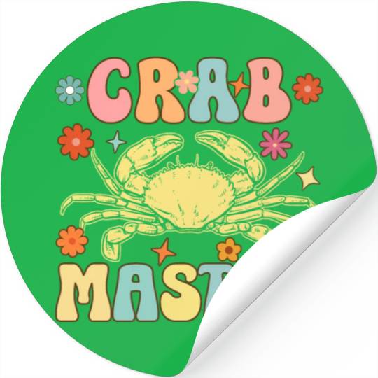 Groovy Crab Lover Seafood Lover Stickers
