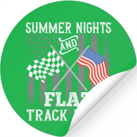 US Flag Flat Track Racing USA Patriotic Stickers