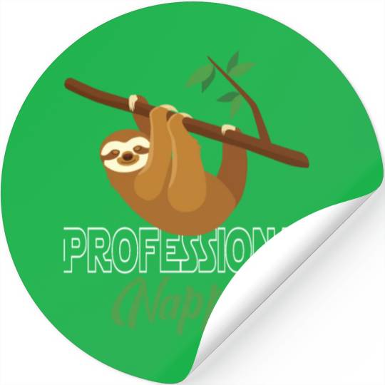 Professional Napper Sloth Sloth Sleep Stickers