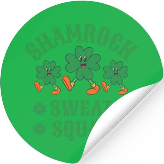 Shamrock Sweat Squad Workout Funny Stickers