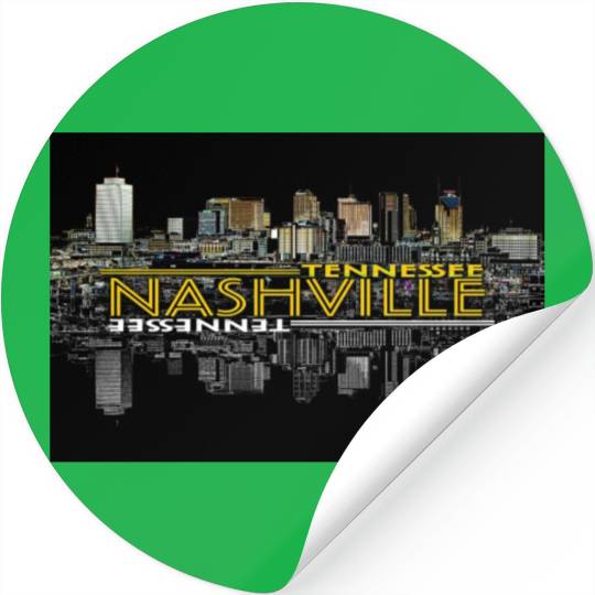 Nashville Tennessee Neon Glow Reflective Skyline Stickers