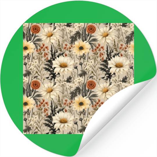 Delicate Wildflowers Pattern Stickers