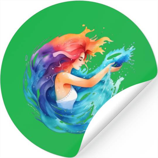 Color splash zodiac: Aquarius Stickers