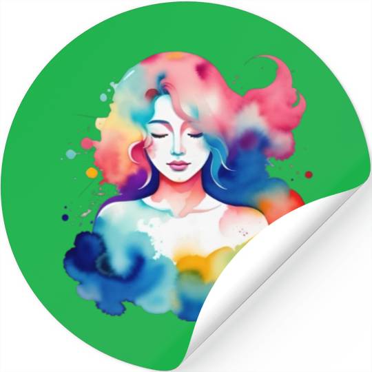 Color splash zodiac: Virgo Stickers