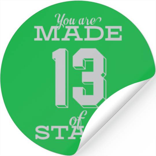 Celestial Origin Number Thirteen Star Design Stickers