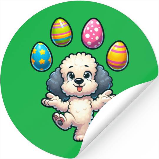 Easter Egg Easter Dog Poodle Juggling Juggler Stickers