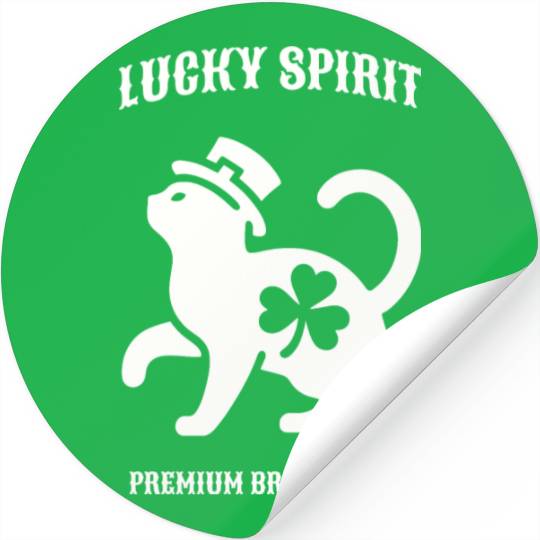 St Patricks Lucky cat Green Stickers